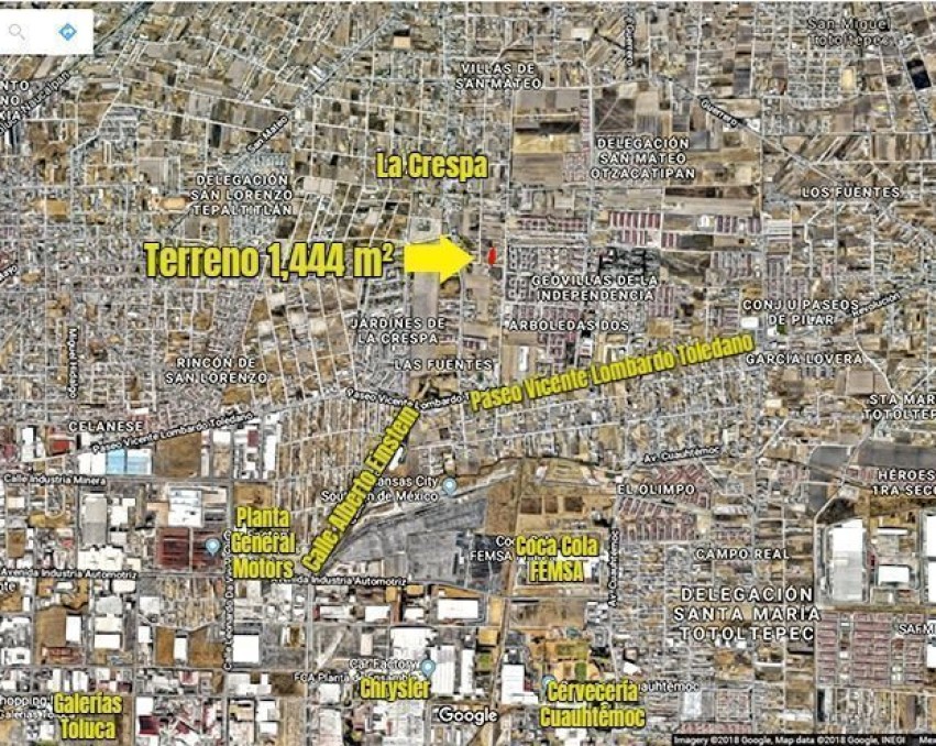Vendo terreno en Toluca 1445 m
